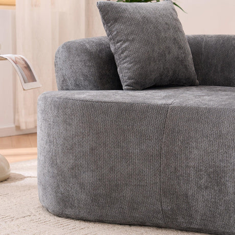 Gray Crescent Modular Foam Spring Three-Seater Sofa - Omega Lifestyles