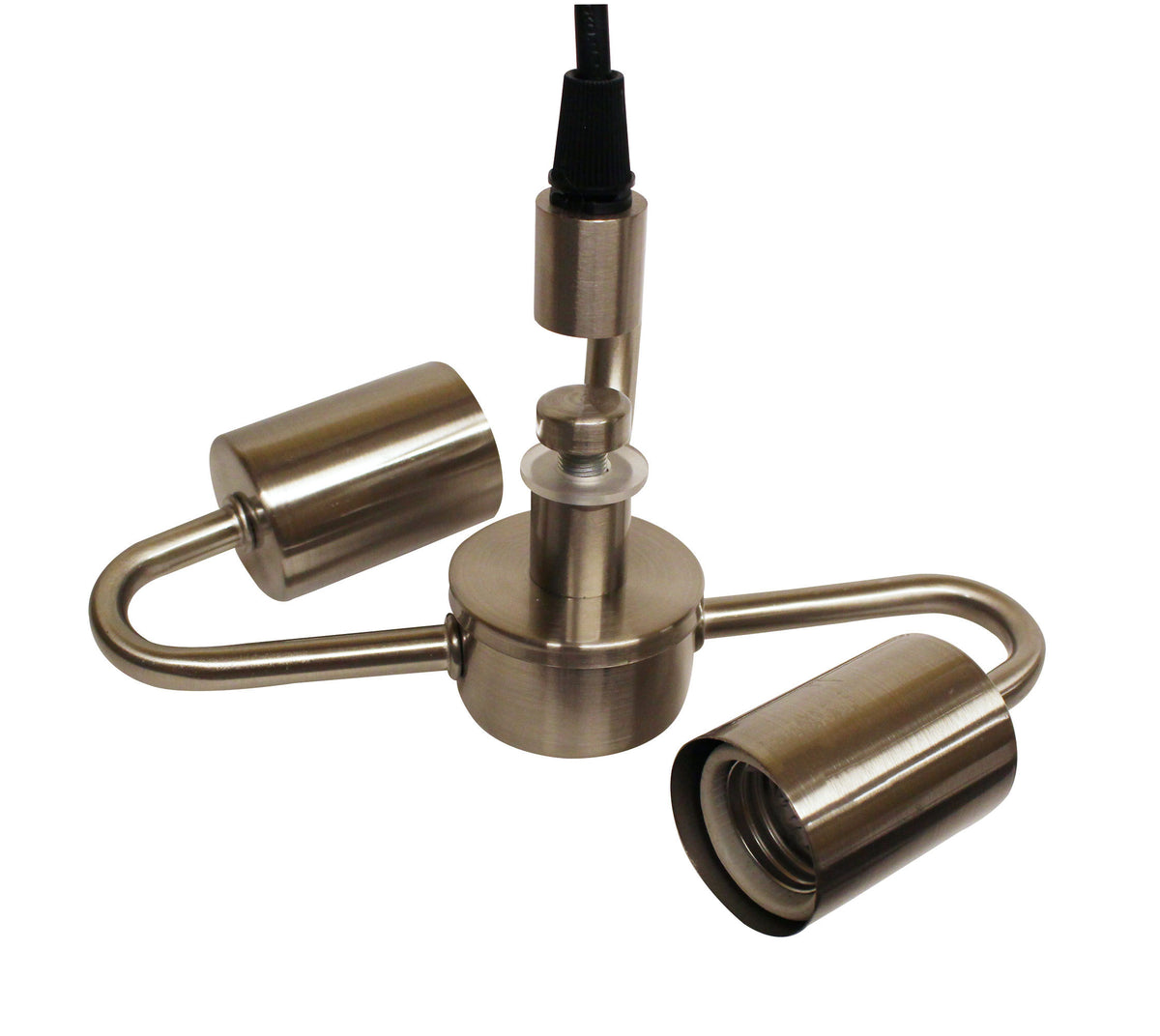 Vintage Brushed Nickel Industrial Pendant Light Fixture Set