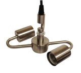 Vintage Brushed Nickel Industrial Pendant Light Fixture Set