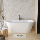 59-Inch Acrylic Freestanding Contemporary Soaking Bathtub