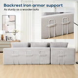 Modern L-Shaped Memory Foam Sectional Sofa With Corduroy - Omega Lifestyles