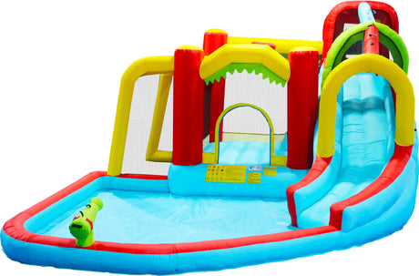 7-in-1 Inflatable Outdoor Water Park Bounce House - Omega Lifestyles