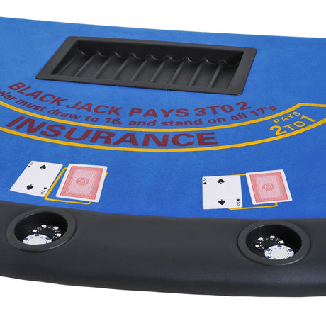 Foldable Half-Shape Blackjack Poker Table With Cup Holders - Omega Lifestyles