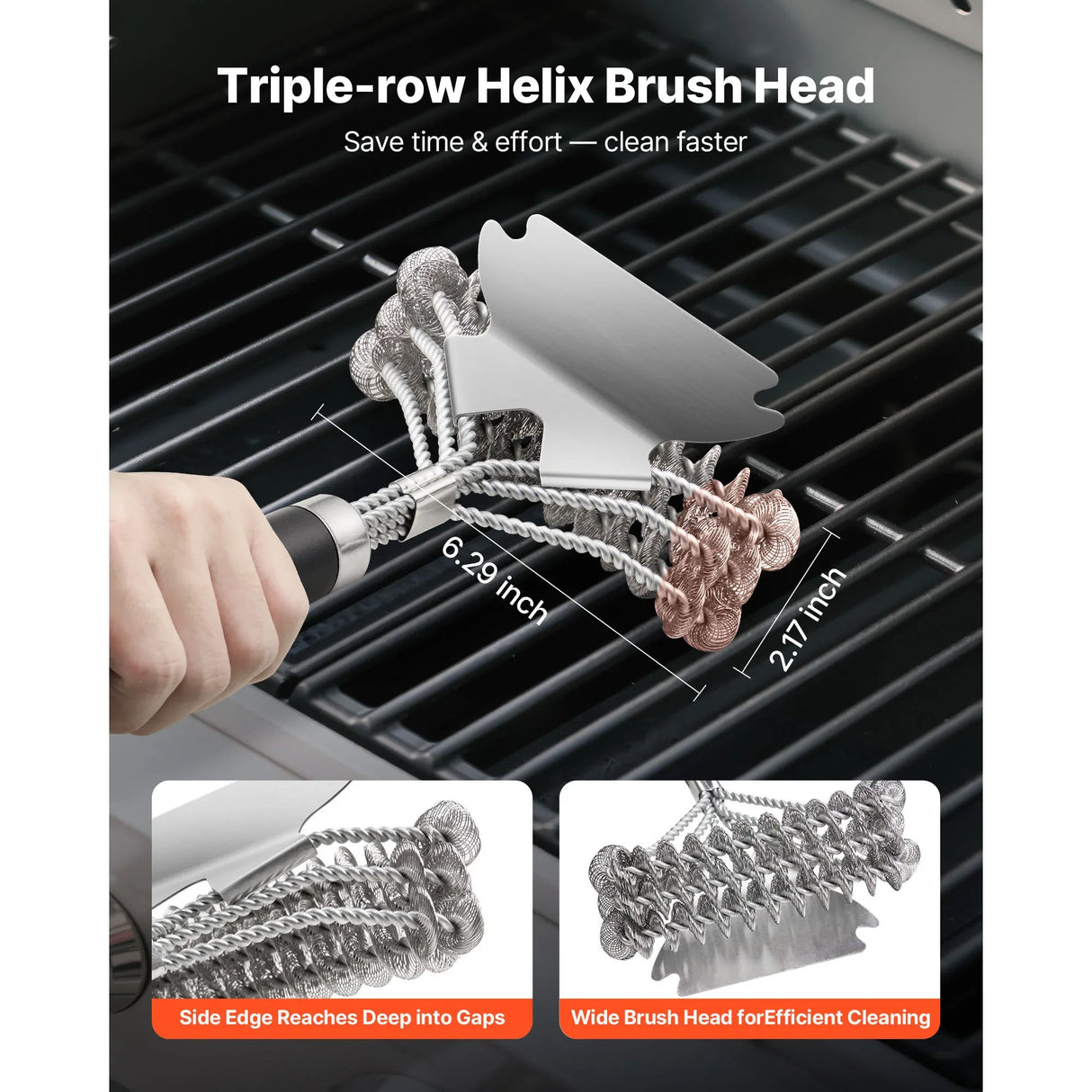 Stainless Steel Heavy-Duty BBQ Grill Brush And Scraper - Omega Lifestyles