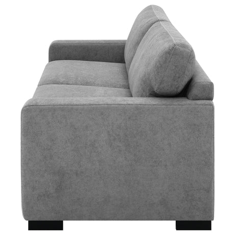 Grey Upholstered Contemporary Track-Arm Sleeper Sofa - Omega Lifestyles