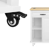 47-Inch Extendable Rubber Wood Veneer Kitchen Island - Omega Lifestyles