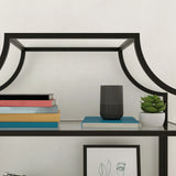 Mid-Century Modern Black Engineered Wood Bookcase - Omega Lifestyles