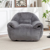 Comfy Faux Fur Bean Bag Chair With Back Support - Omega Lifestyles