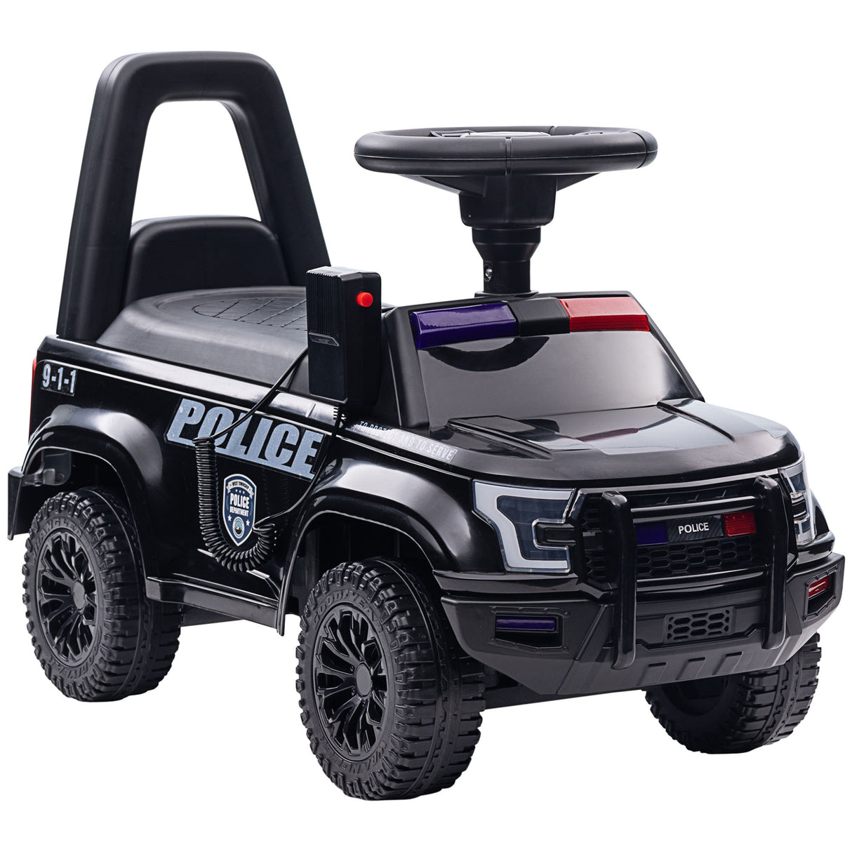 Kids Sliding Police Ride-On Car With PA System and Storage