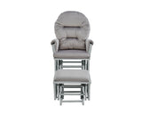 Madison Solid Wood Gray Glider Chair With Ottoman - Omega Lifestyles