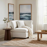 Plush Ivory Polyester Modern Corner Wedge Chair - Omega Lifestyles