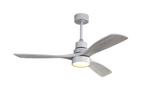 52-Inch Silver Metal Wood Ceiling Fan With Light