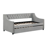 Twin Upholstered Wood Daybed With Trundle Frame - Omega Lifestyles