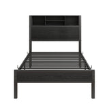 Twin Metal Platform Bed Frame With Storage Headboard Charging Station - Omega Lifestyles