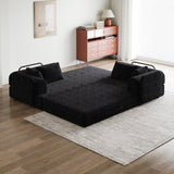Convertible Chenille Sleeper Sofa Bed With Storage Pocket - Omega Lifestyles