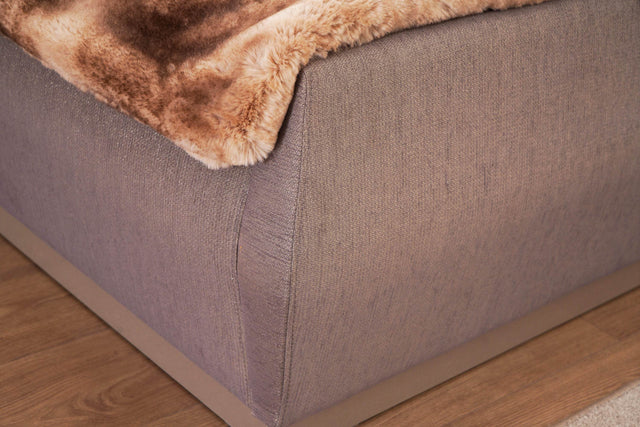 Modern Metallic Upholstered Queen Wood Bed Frame - Omega Lifestyles