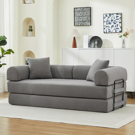 Corduroy Folding Sofa Bed With Foam Spring Mattress - Omega Lifestyles