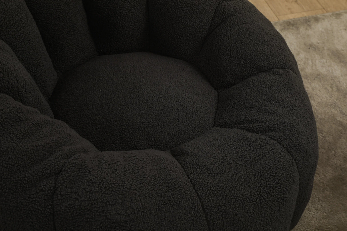 Plush High-Density Foam Teddy Fabric Bean Bag Chair - Omega Lifestyles