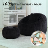 Chenille Memory Foam Lazy Sofa With Ottoman - Omega Lifestyles