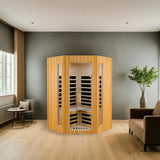 Two Person Hemlock Indoor Pentagonal Far Infrared Sauna Room - Omega Lifestyles