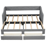 Twin XL Upholstered Daybed With Two Storage Drawers - Omega Lifestyles
