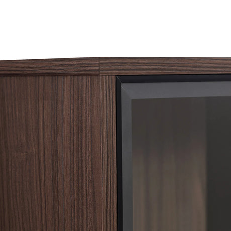 Modern Minimalist LED Curio Cabinet With Tempered Glass Doors - Omega Lifestyles