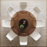 53-Inch Smoked Glass Round Dining Table With Gold Base - Omega Lifestyles