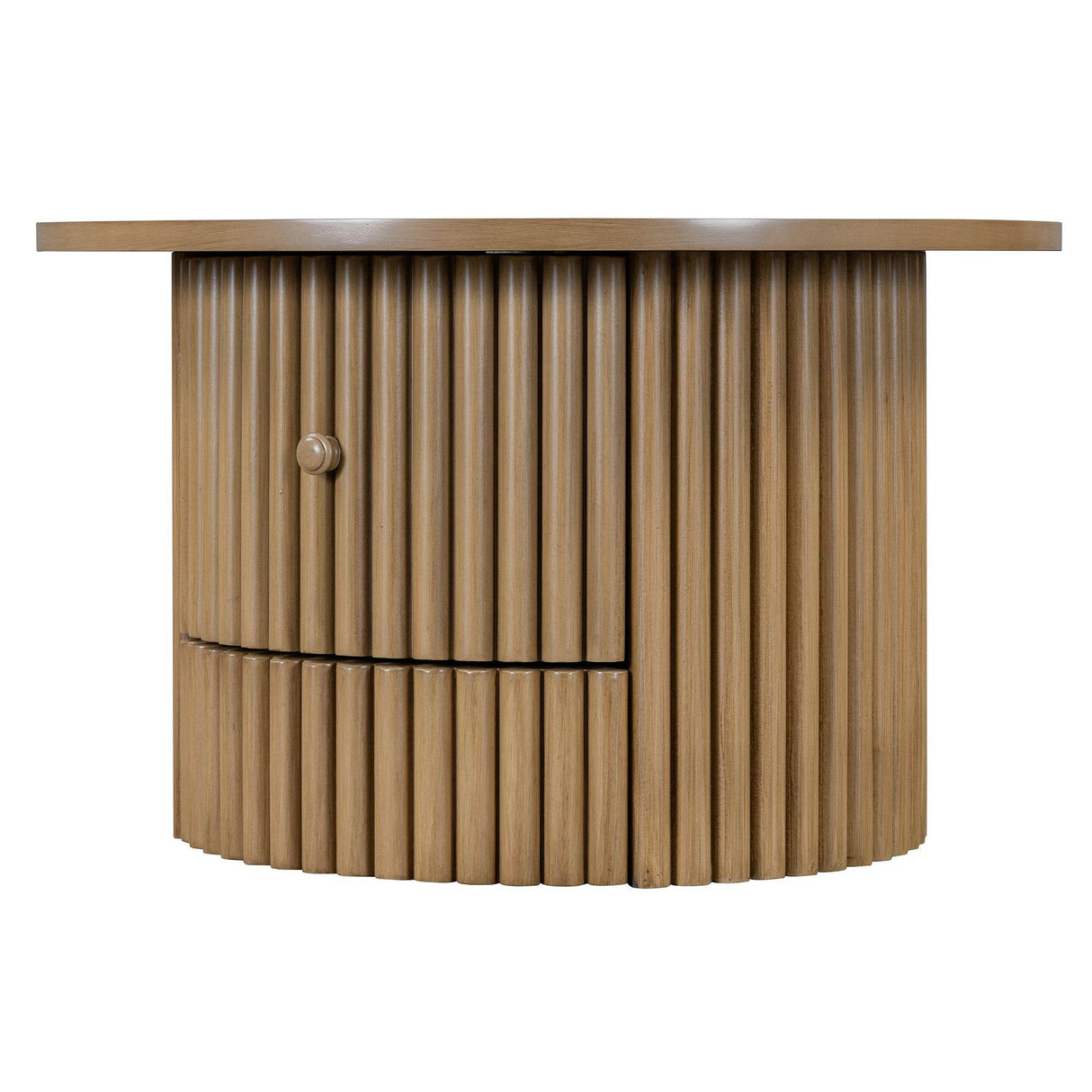 Round Farmhouse Coffee Table With Drawer - Sleep Galleria