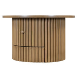 Round Farmhouse Coffee Table With Drawer - Sleep Galleria