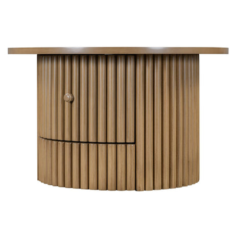 Round Farmhouse Coffee Table With Drawer - Sleep Galleria