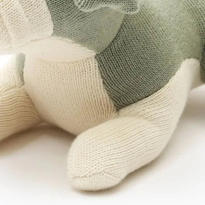 Cotton Polyester Plush Green Knitted Stuffed Toy - Omega Lifestyles