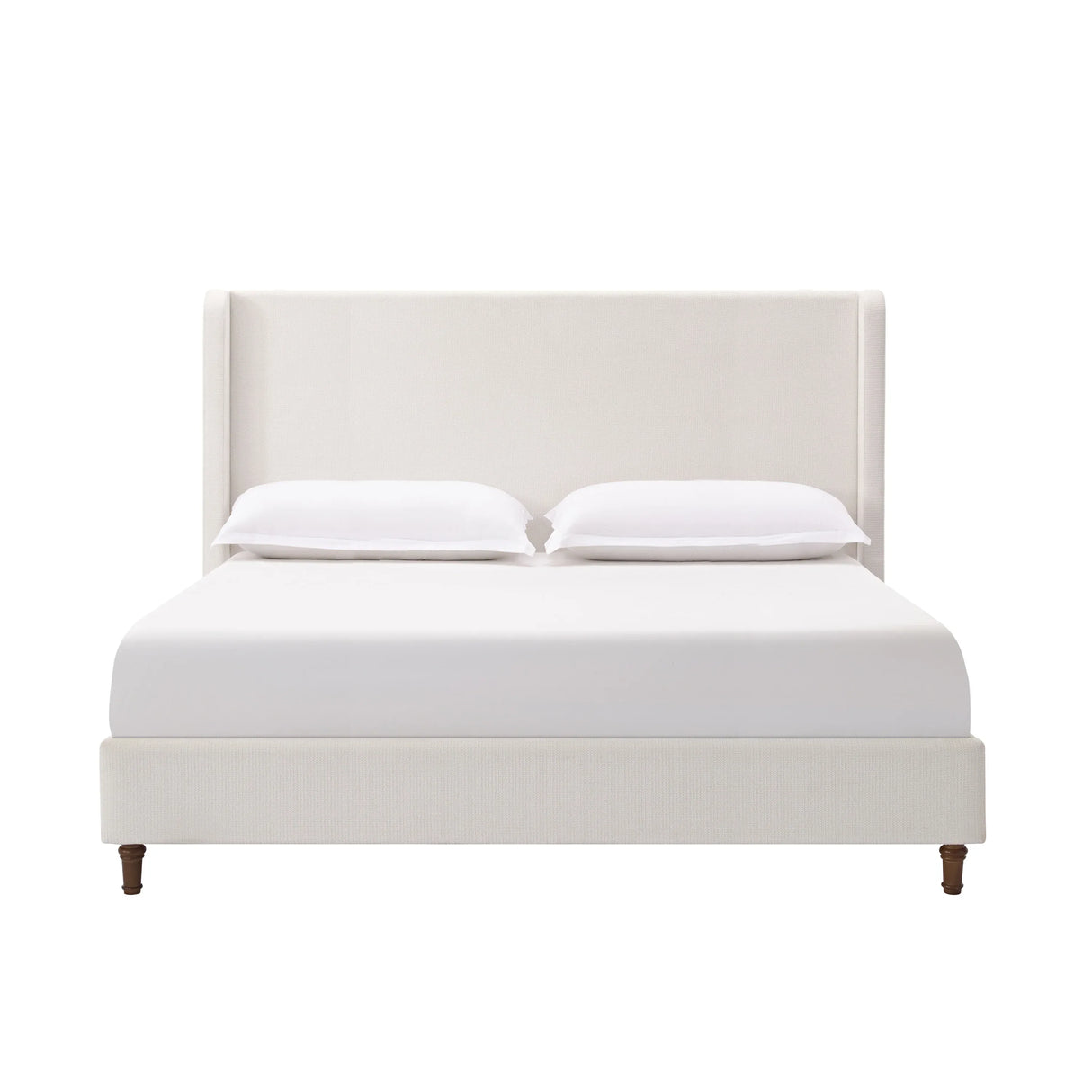 California King Upholstered Bed Frame With 54-Inch Chenille Headboard - Omega Lifestyles