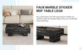 Modern Black Patterned MDF Rectangular Coffee Table - Omega Lifestyles