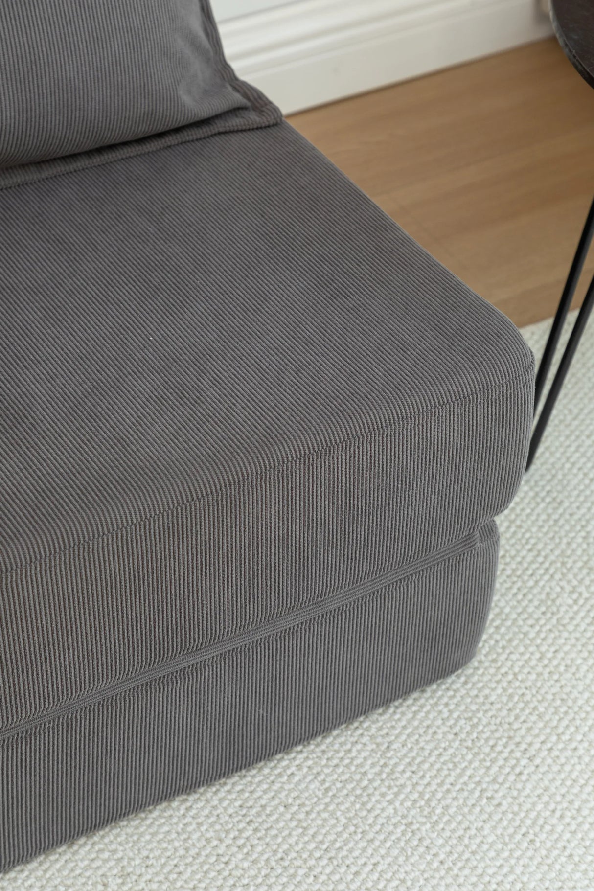 Foldable Corduroy 2-Seat Sofa Bed With Lumbar Pillow - Omega Lifestyles