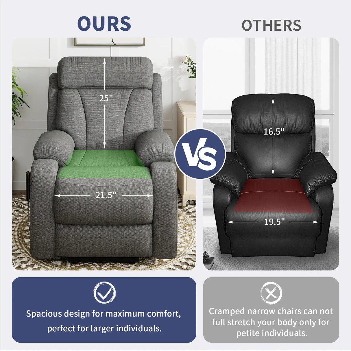 Power Lift Plush Snowflake Velvet Recliner Chair - Omega Lifestyles