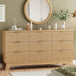 57-Inch Modern Fluted Wood Dresser With 9 Drawers - Omega Lifestyles
