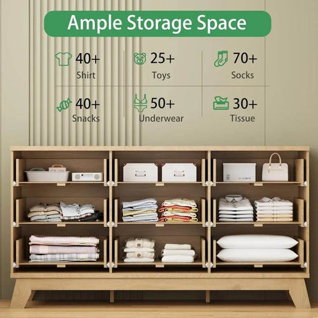 57-Inch Modern Fluted Wood Dresser With 9 Drawers - Omega Lifestyles