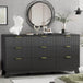 57-Inch Modern Fluted Wood Dresser With 9 Drawers - Omega Lifestyles
