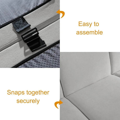 Modular L-Shaped Polyester Sectional Sofa With Deep Seat - Omega Lifestyles