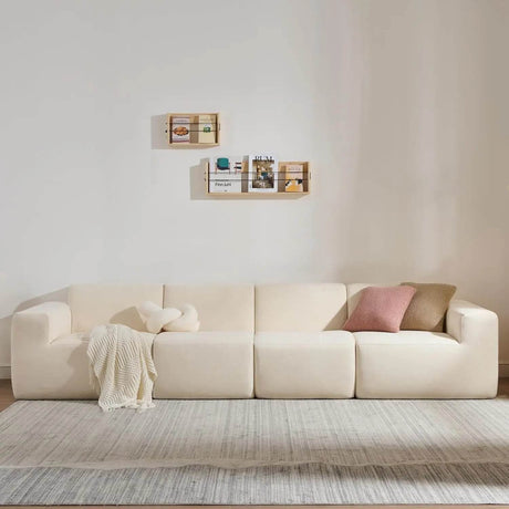 Modular L-Shaped Polyester Sectional Sofa With Deep Seat - Omega Lifestyles