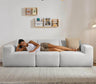Modular L-Shaped Polyester Sectional Sofa With Deep Seat - Omega Lifestyles
