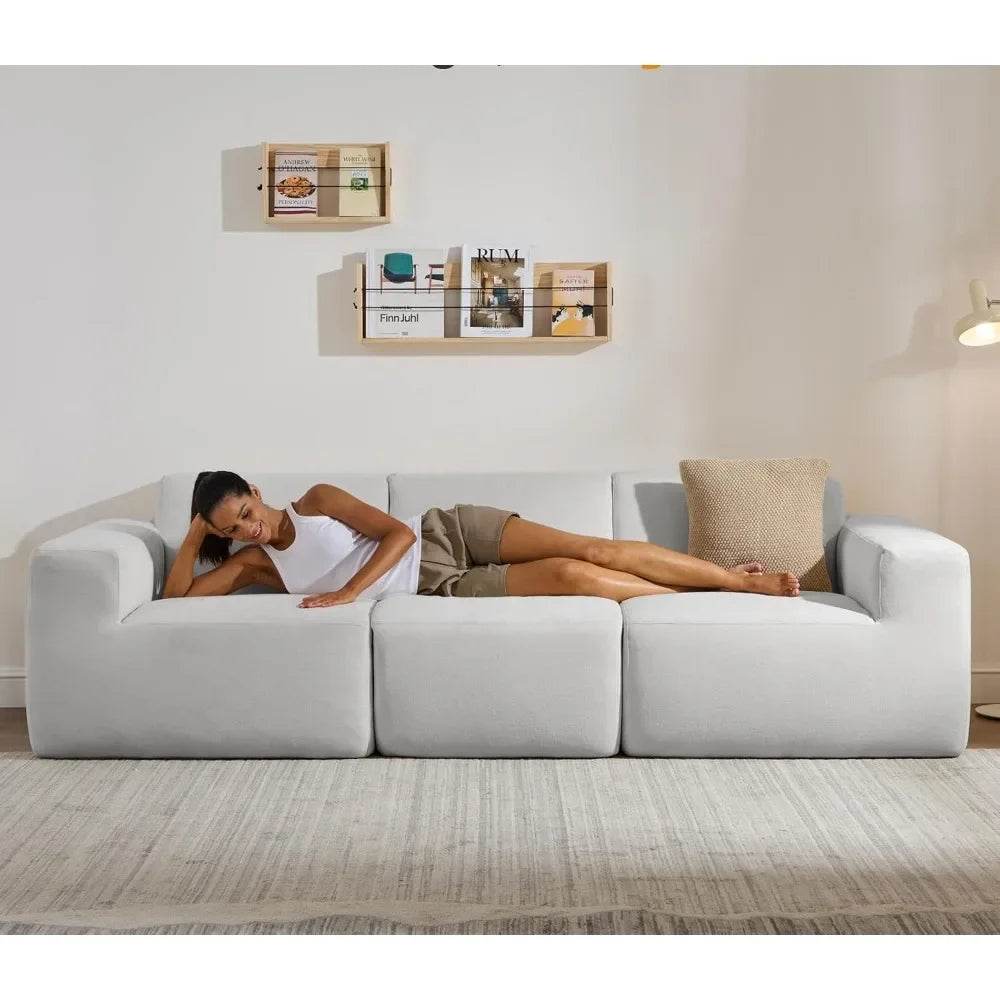 Modular L-Shaped Polyester Sectional Sofa With Deep Seat - Omega Lifestyles