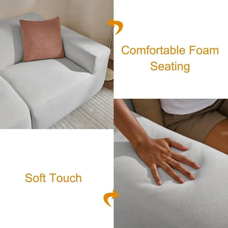 Modular L-Shaped Polyester Sectional Sofa With Deep Seat - Omega Lifestyles