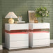 Set Of 2 Modern LED Lighted Nightstands With Storage - Omega Lifestyles