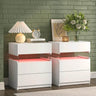 Set Of 2 Modern LED Lighted Nightstands With Storage - Omega Lifestyles