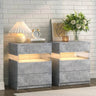 Set Of 2 Modern LED Lighted Nightstands With Storage - Omega Lifestyles