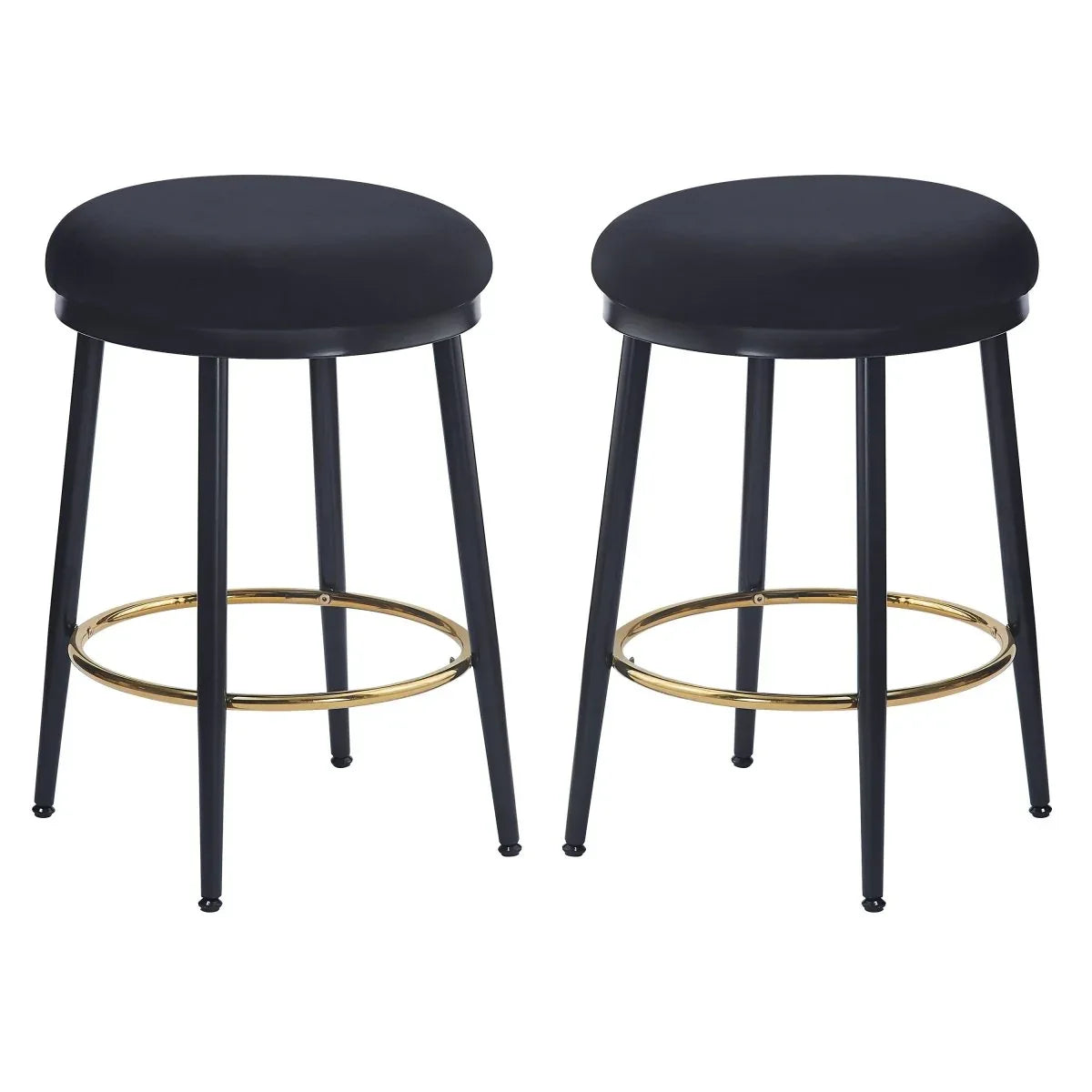 Modern Fabric Metal Counter Stools Set of 2 - Omega Lifestyles