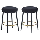Modern Fabric Metal Counter Stools Set of 2 - Omega Lifestyles