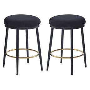 Modern Fabric Metal Counter Stools Set of 2 - Omega Lifestyles