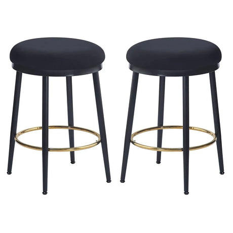 Modern Fabric Metal Counter Stools Set of 2 - Omega Lifestyles